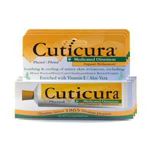 Cuticura Medicated Ointment - Cream to Cure Minor Burns, Cuts, Sunburn, Insect Bites - 1 Oz (3-Pack)