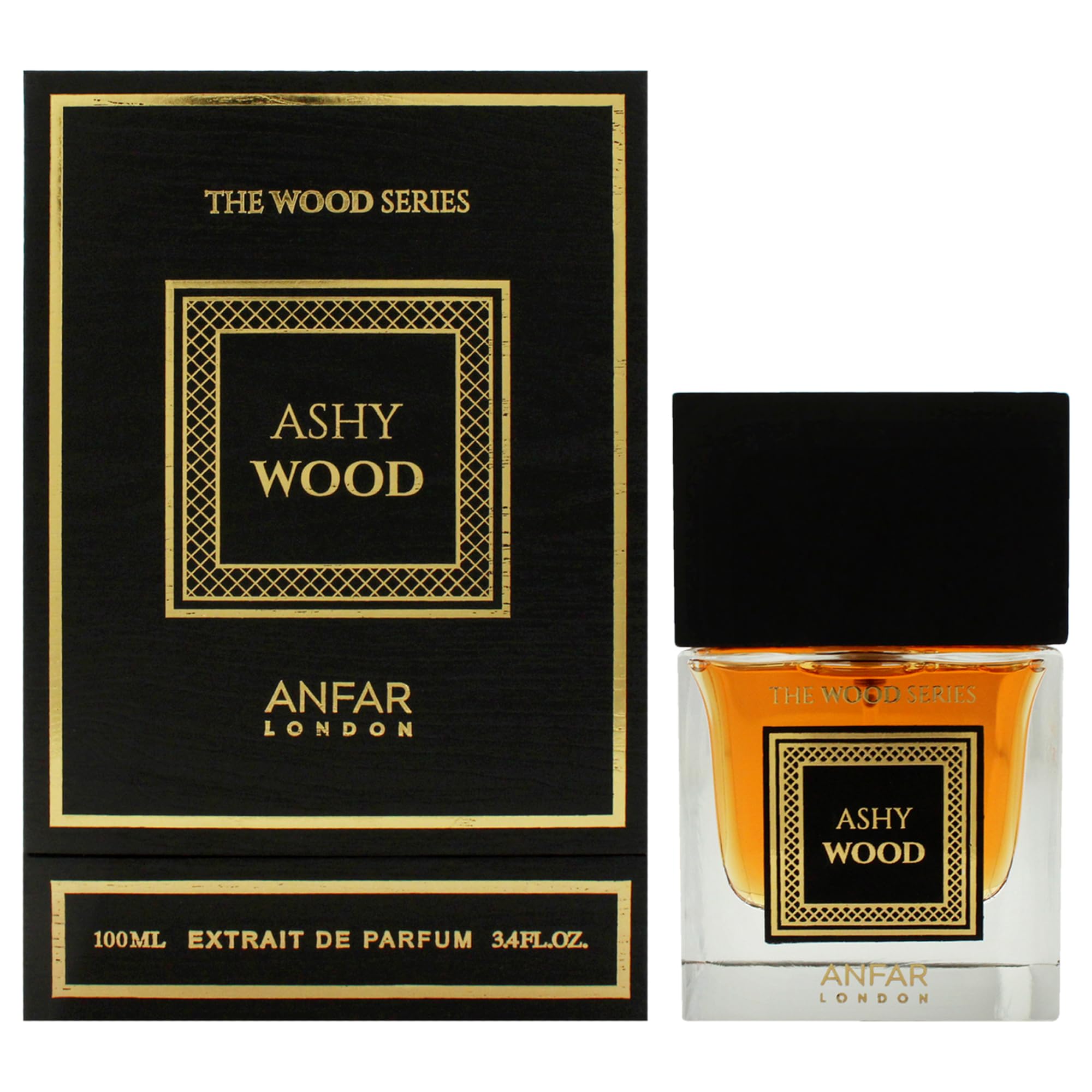 Anfar London Ashy Wood Extrait de Parfum for Men Clean Woody Spicy Fragrance with Citrus Cedar and Musk 3.4 oz Spray