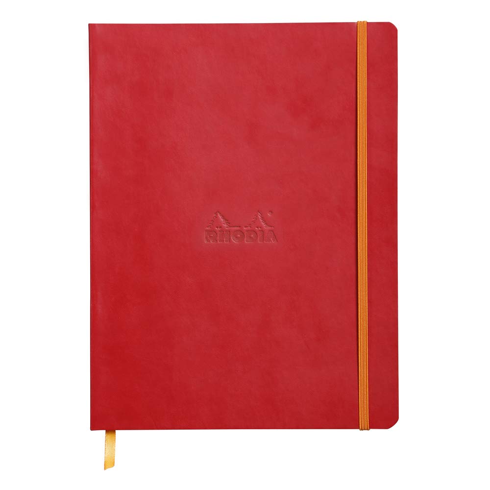 Rhodia Rhodiarama Softcover Notebook - 80 Dots Sheets - 9 3/4 x 7 1/2 - Poppy