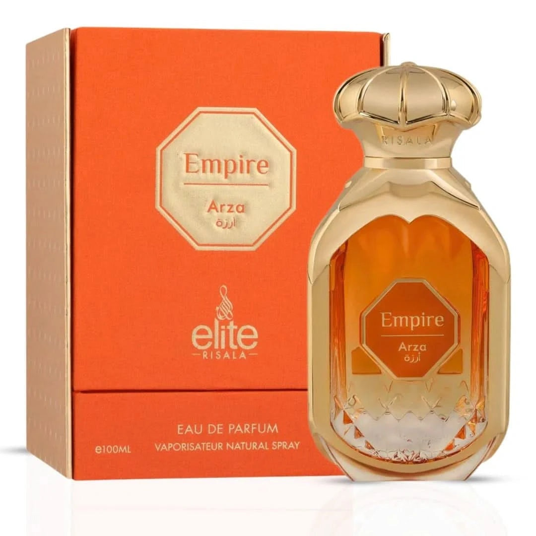 Risala Elite Empire Arza Eau de Parfum Unisex, Oriental Floral Fragrance with Violet Leaf Rose Tonka and Vanilla, 3.4 oz Spray