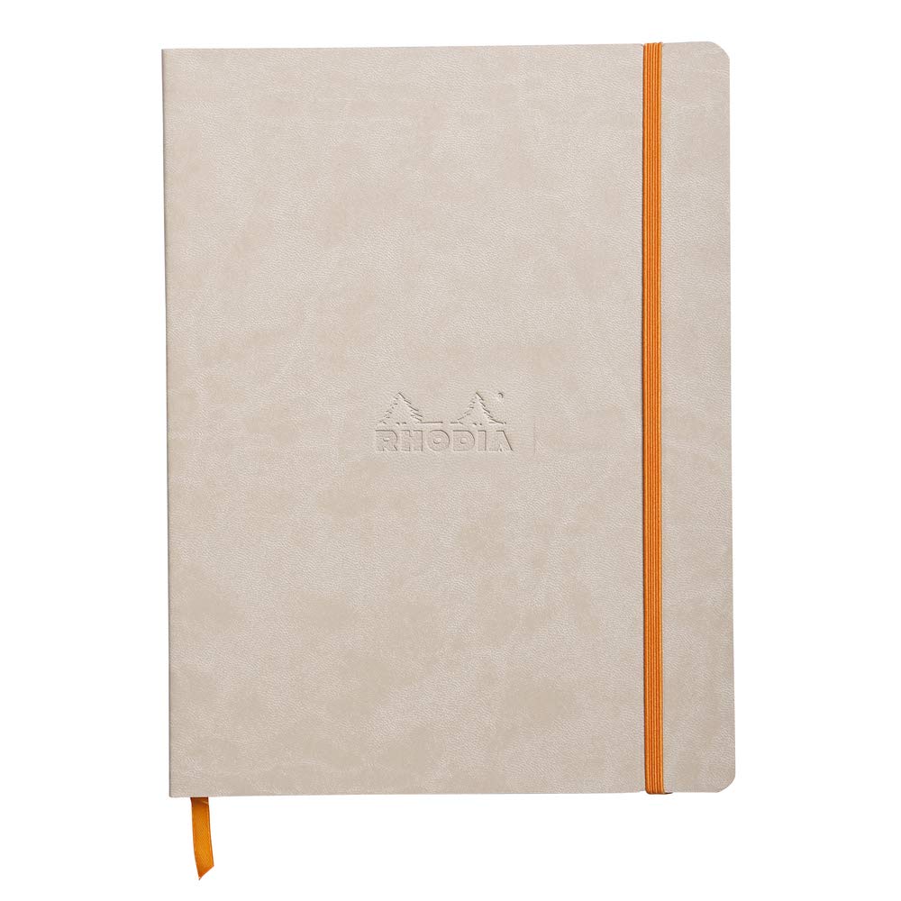 Rhodia Rhodiarama Softcover Notebook - 80 Lined Sheets - 9 3/4 x 7 1/2 - Beige