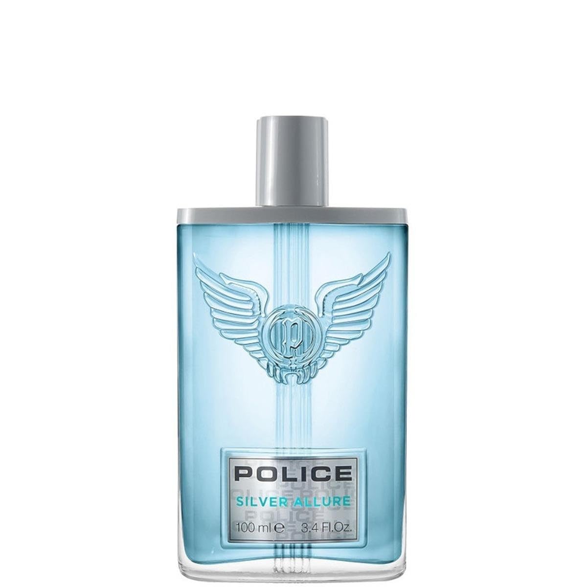 Police Contemporary Silver Allure Eau de Toilette Men Citrus Amber Woody Scent 3.4 oz Spray