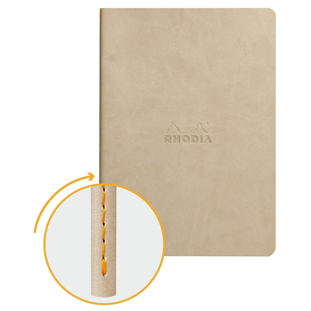 Rhodia Rhodiarama Sewn Spine Notebook - Dot grid 32 Sheets - 6 x 8 1/4 - Beige