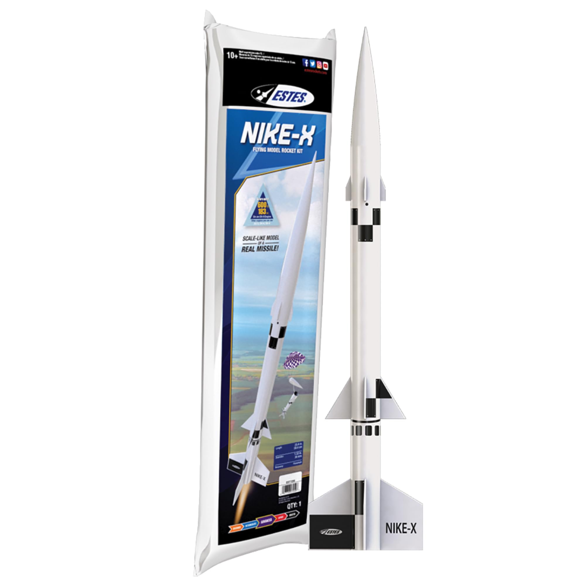 Estes 7259 Nike-X Rocket-Building Kit, Advanced Flying-Rocket Model Kit