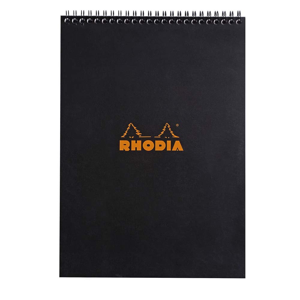 Rhodia Wirebound Notepad - Graph 80 sheets - 8 1/4 x 11 3/4 - Black cover