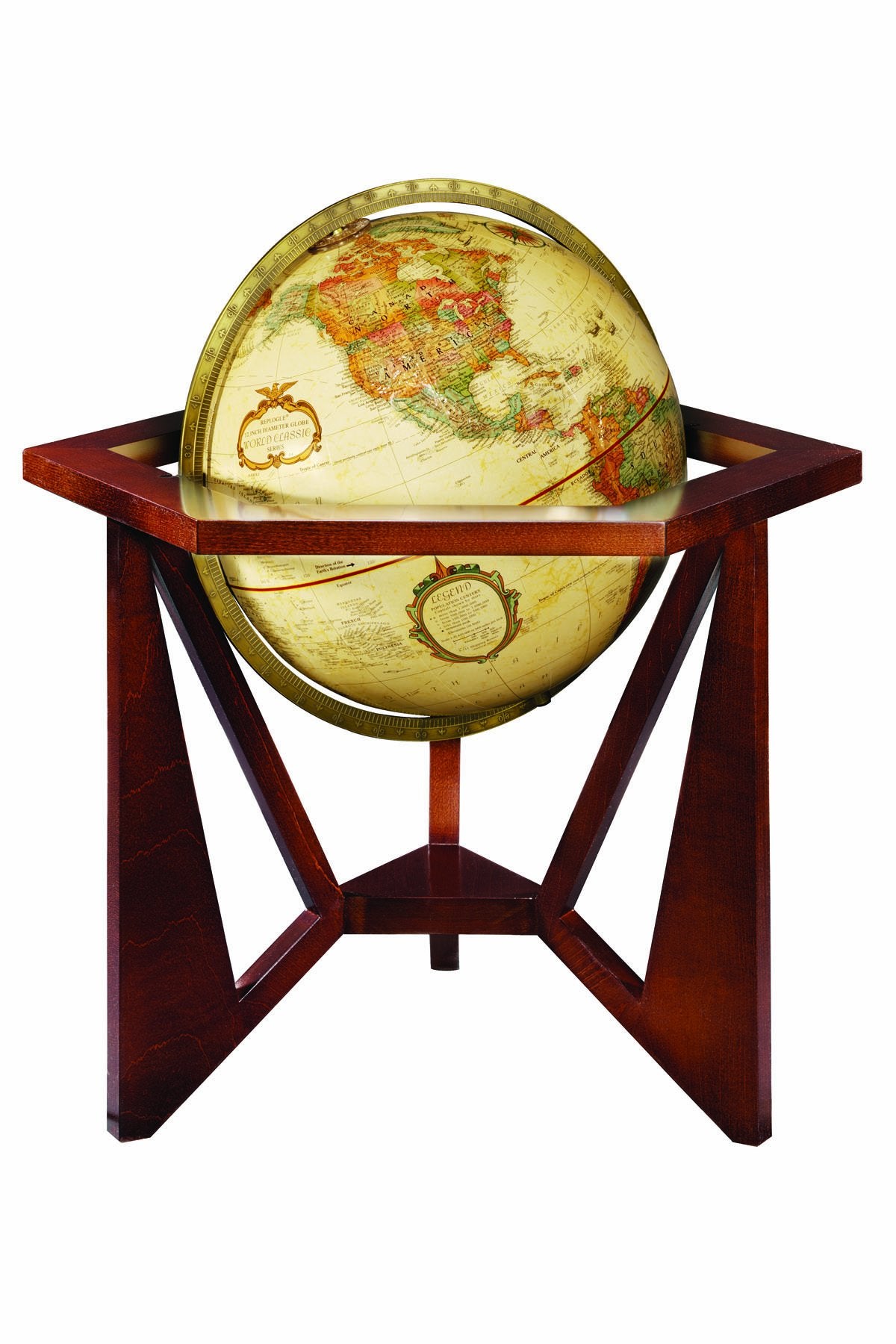 Replogle Globes 31819 San Marcos 12″ Antique Raised Relief Frank Lloyd Wright Globe