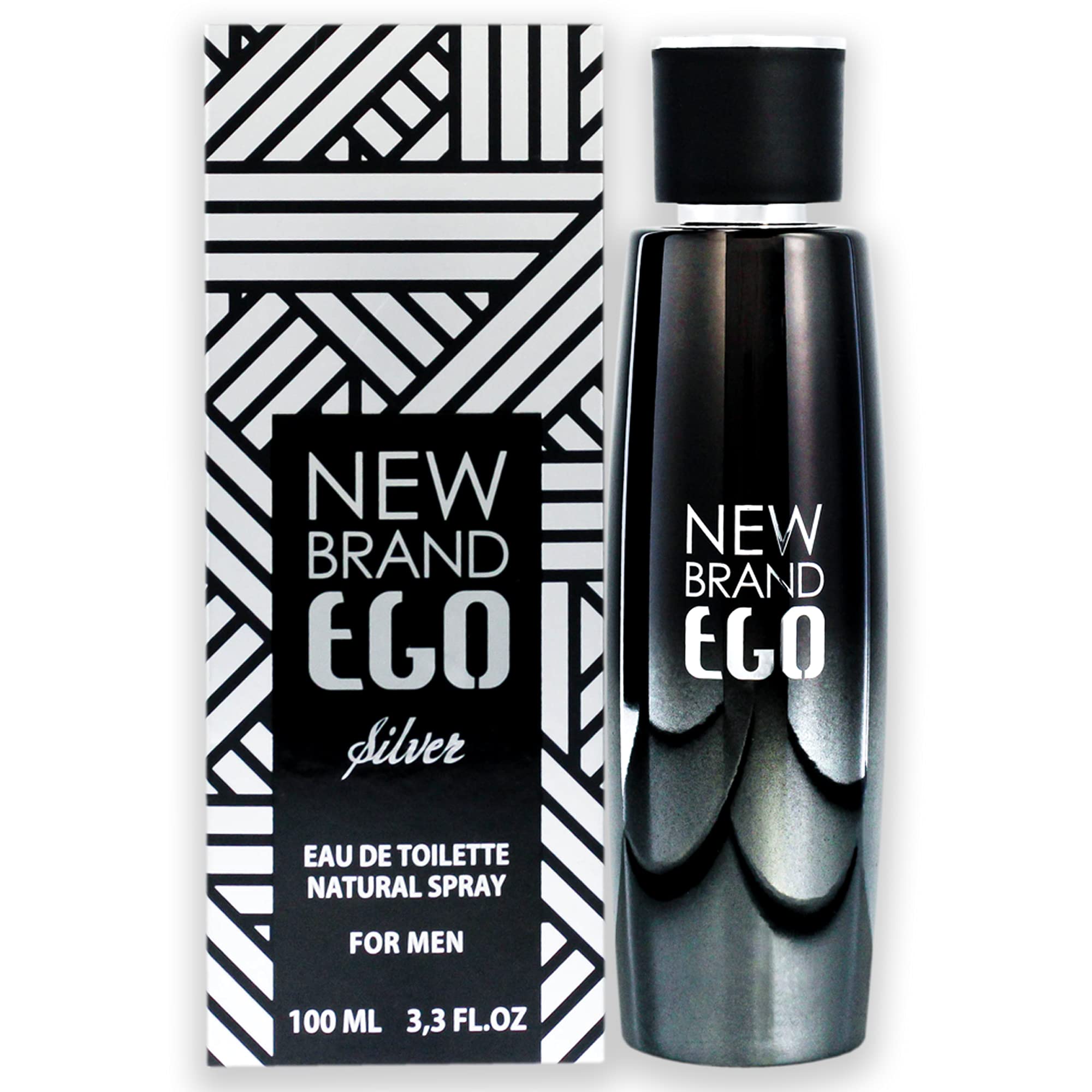 New Brand Ego Silver Eau de Toilette Men Woody Spicy Scent 3.3 oz Spray