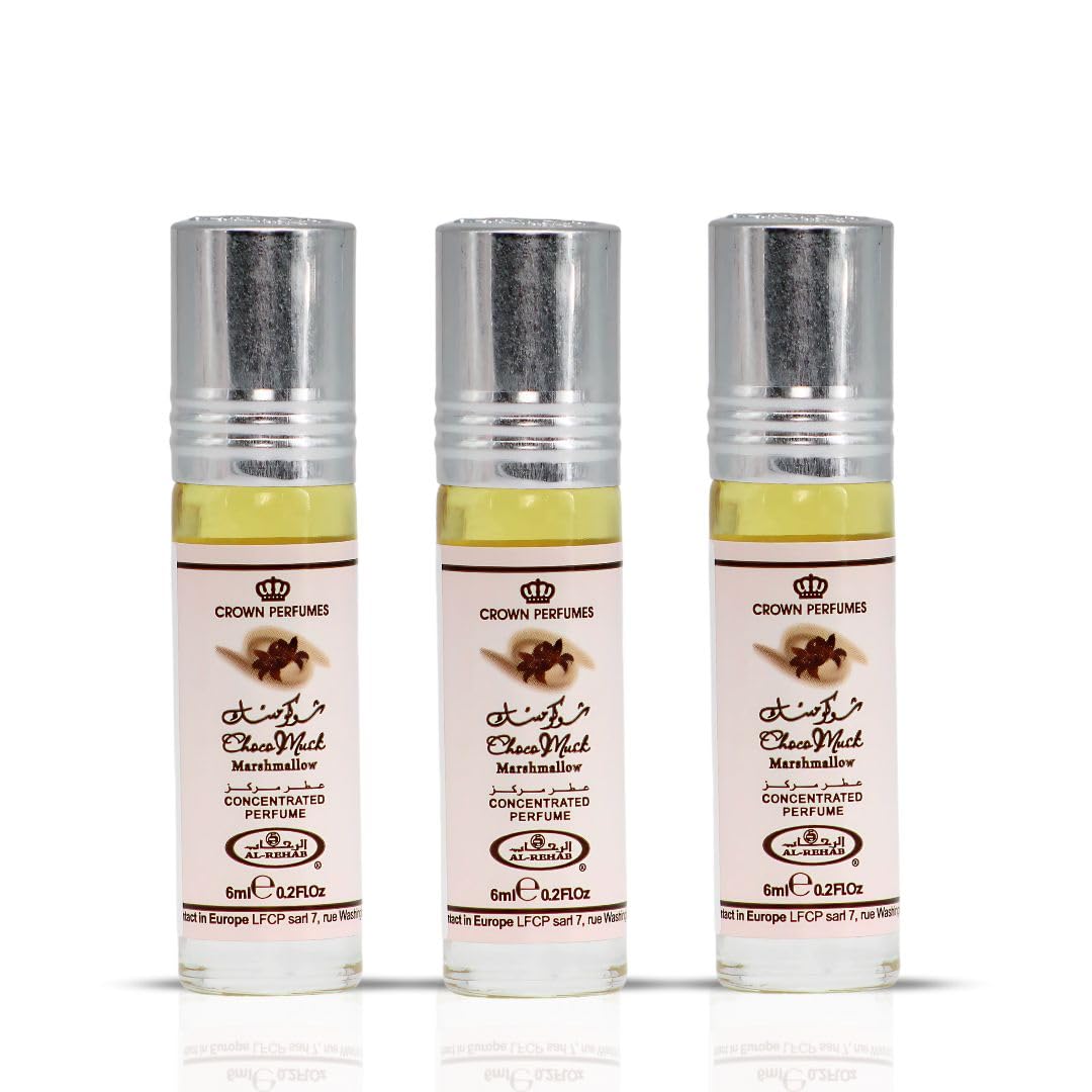 Choco Musk Marshmallow Perfume Oil CPO 6 ml (0.2 Oz) by Al Rehab (Pack of 3)