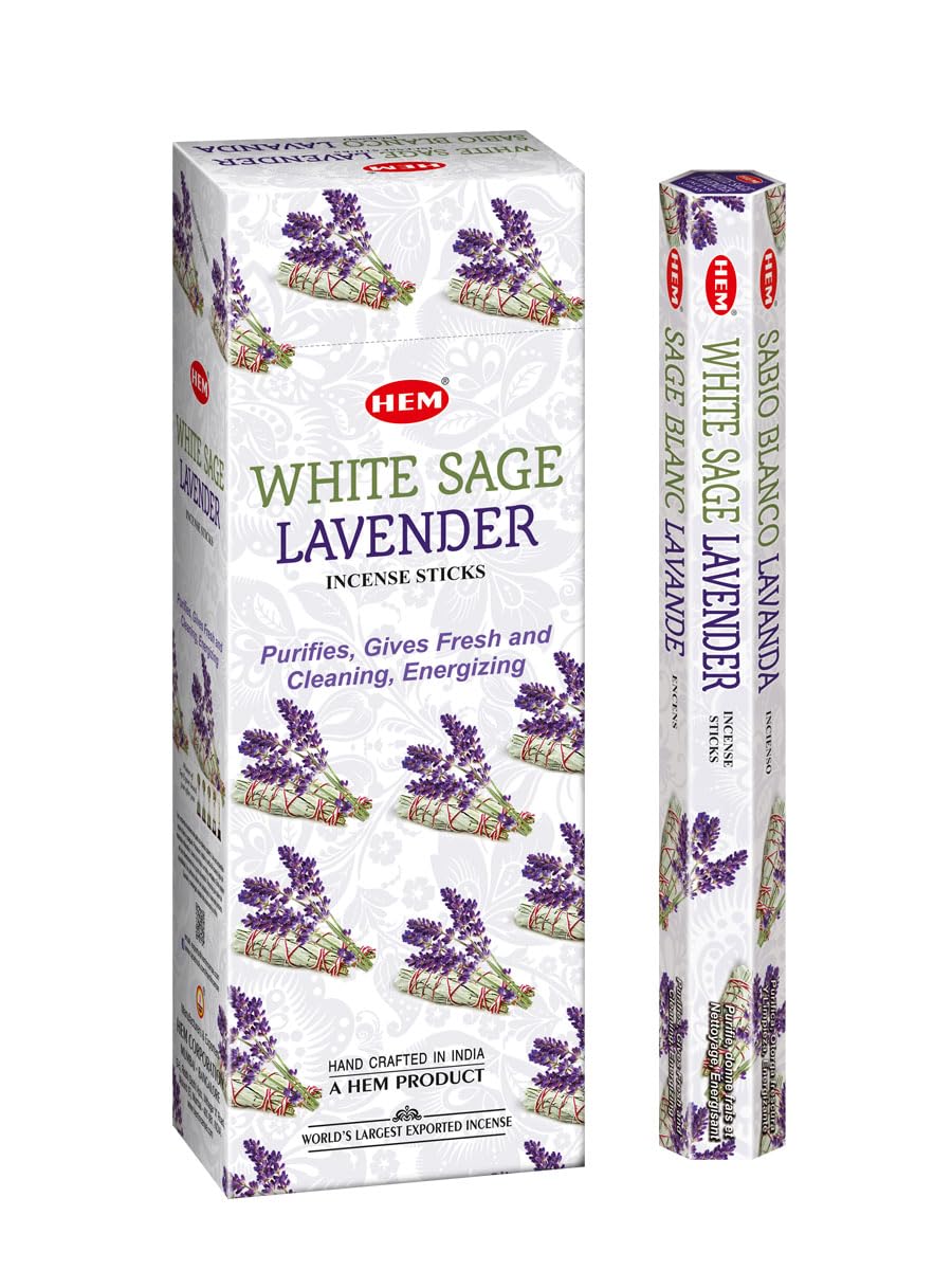 Hem White Sage Lavender Incense Sticks 120 Stick Bulk Box (6 Inner Tubes of 20)