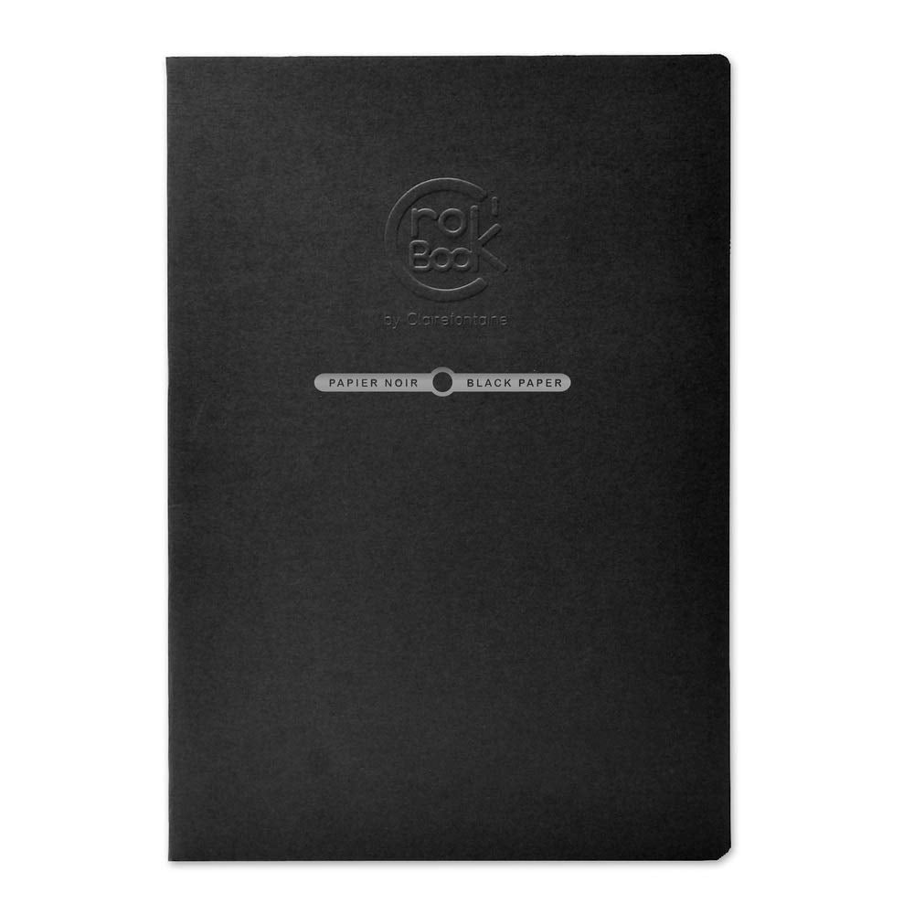 Clairefontaine Crok' Book Sketch Notebook - Black Paper -  Blank Sheets - 8 x 12