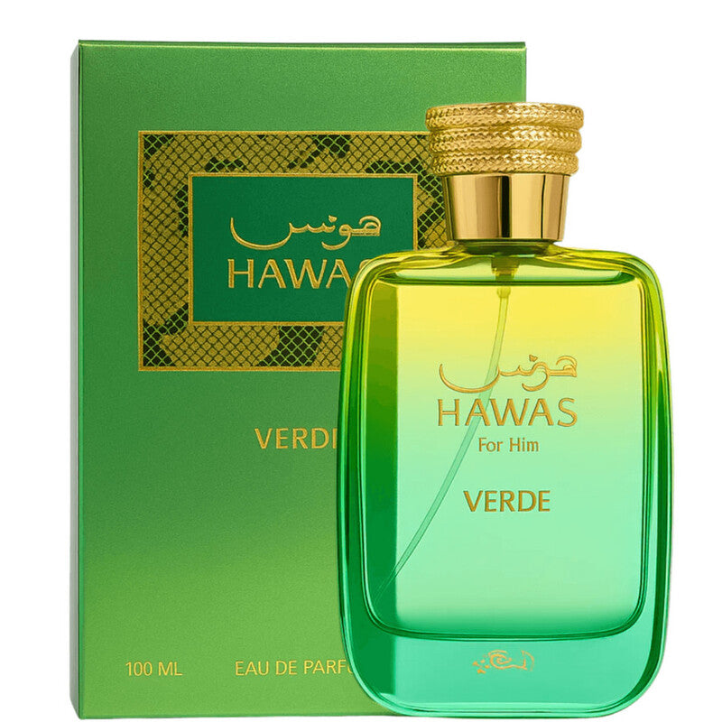 Rasasi Hawas Verde Eau de Parfum, 3.38 Oz (100ml)