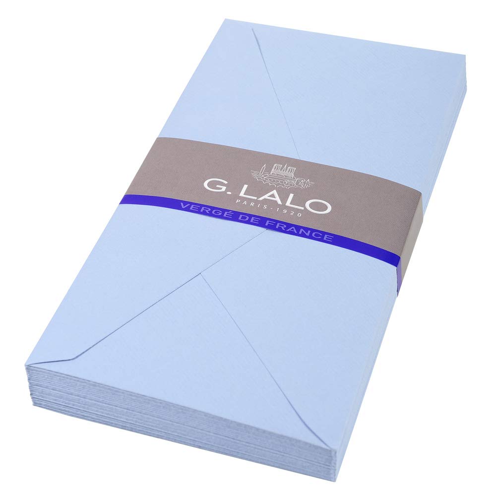 G. Lalo "Verg de France" 25 envelopes matching 127/ - 4 1/4 x 8 1/2 - Blue