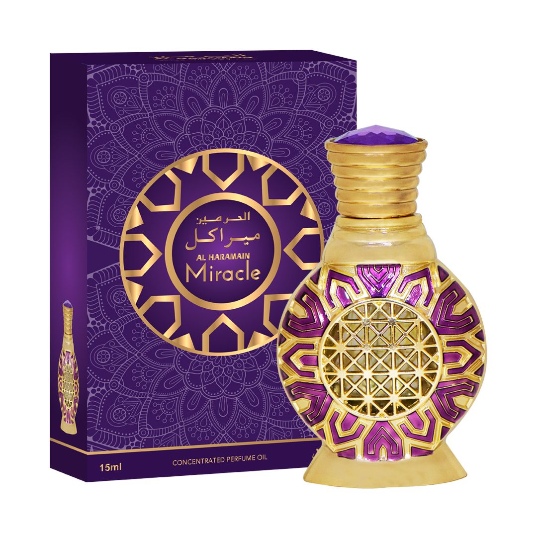 Al Haramain Miracle Perfume Oil for Unisex  Perfume Oil, 0.5 oz, Floral Woody
