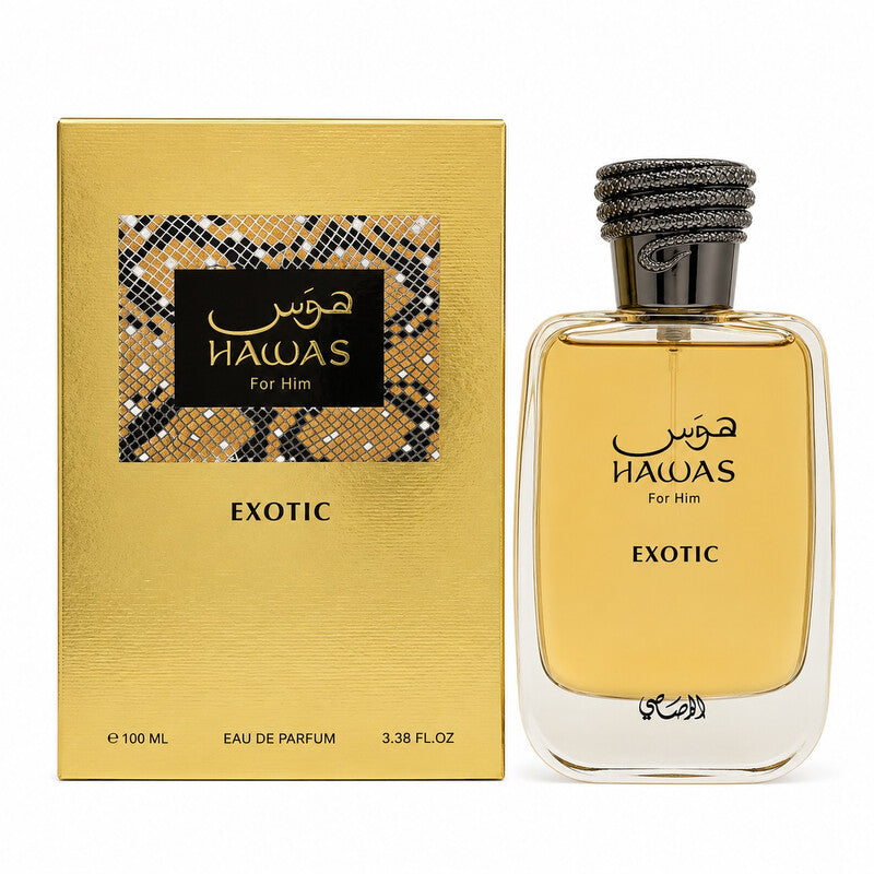Rasasi Hawas Exotic Eau de Parfum, 3.38 Oz (100ml)