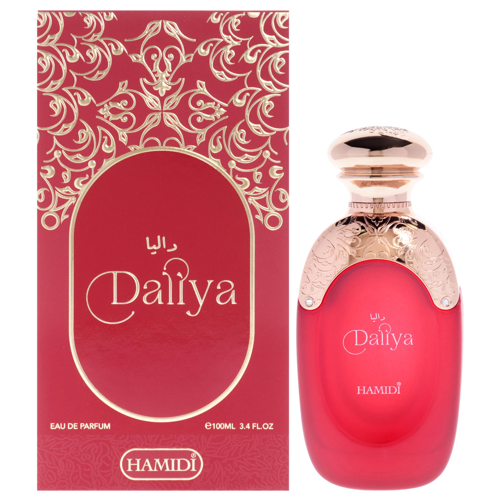 Hamidi Daliya Eau de Parfum for Women, Oriental Floral Fragrance with Bergamot Rose Salty Accords Vanilla and Woods, 3.4 oz Spray