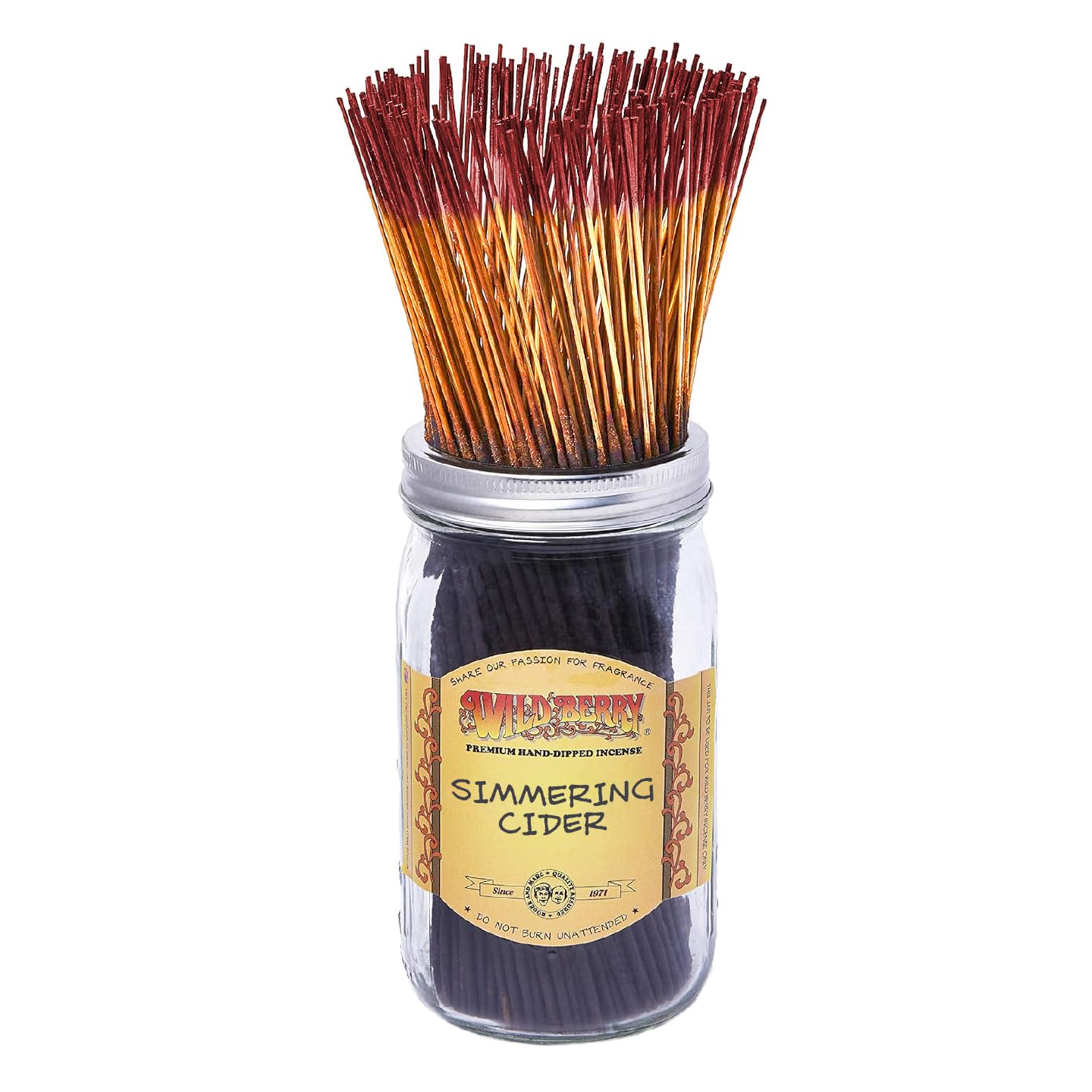 Wild Berry Simmering Cider Incense Sticks, 100 Count Hand-Dipped Aromatic Incense
