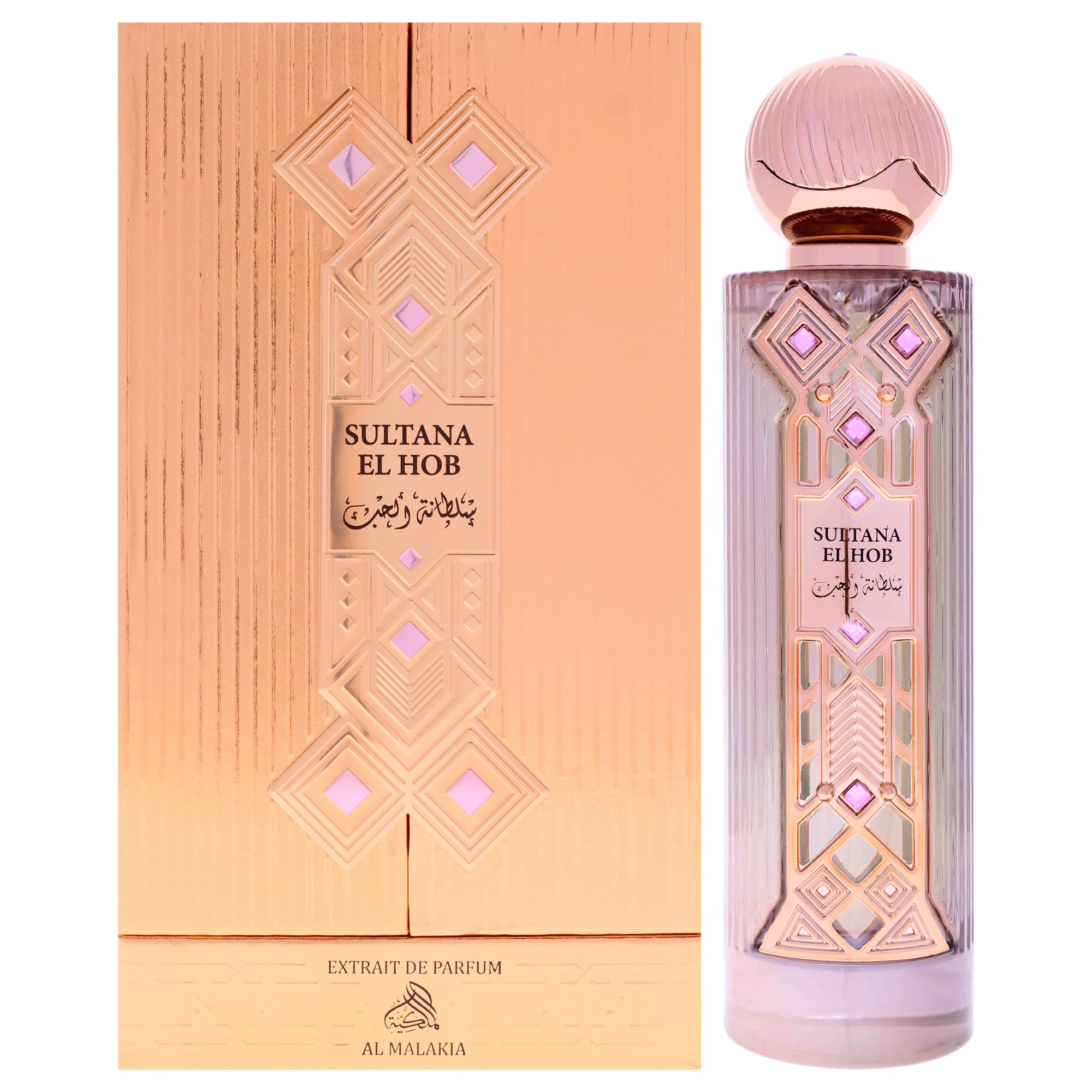 Al Malakia Sultana El Hob Extrait de Parfum for Women, Floral Sweet Luxury Fragrance with Soft Warm Elegant Notes, 3.3 oz Spray