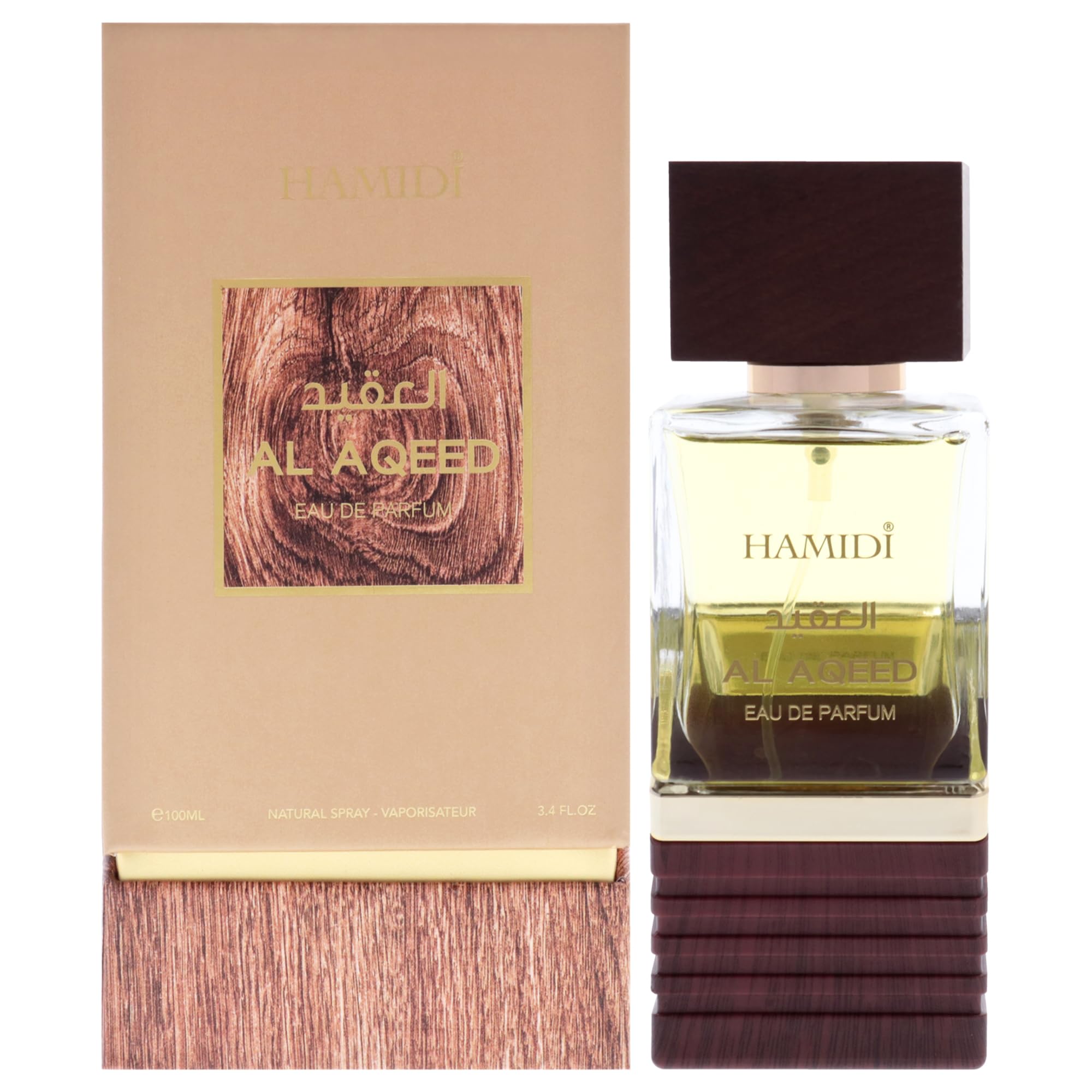 Hamidi Al Aqeed Eau de Parfum Unisex, Oriental Floral Spicy Fragrance with Nutmeg Cinnamon Vanilla Amber and Myrrh, 3.4 oz Spray