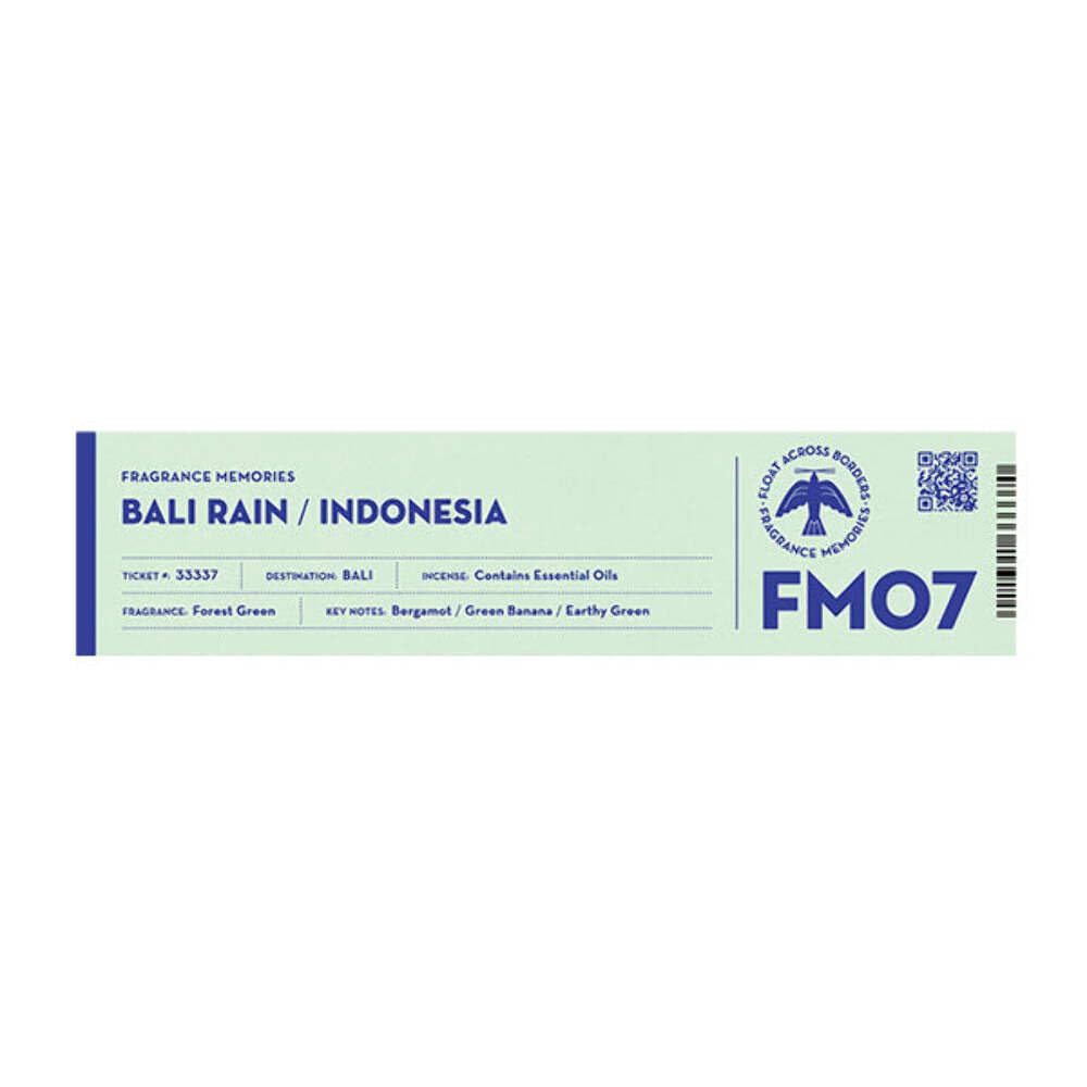 Nippon Kodo Fragrance Memories - FM 07 Bali Rain/Indonesia (15 Sticks), Japanese Quality Incense, Since 1575