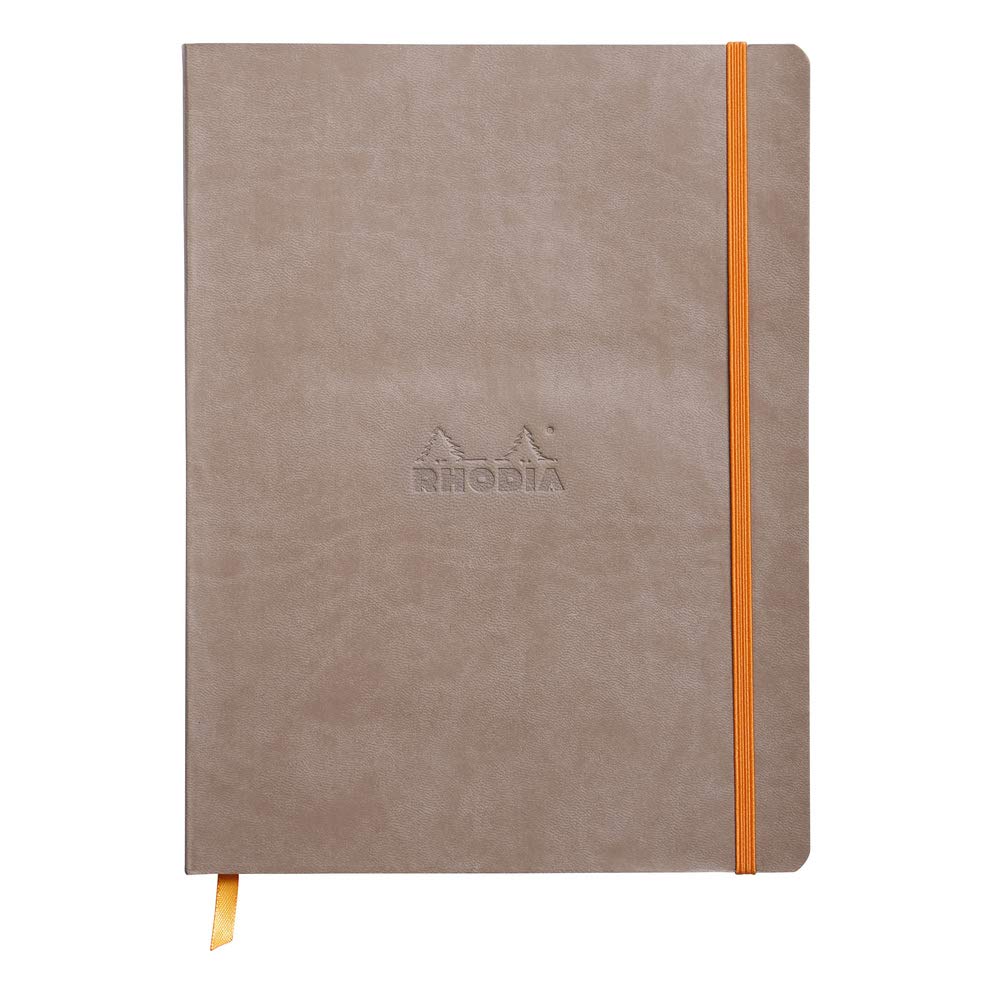 Rhodia Rhodiarama Softcover Notebook - 80 Dots Sheets - 9 3/4 x 7 1/2 - Taupe
