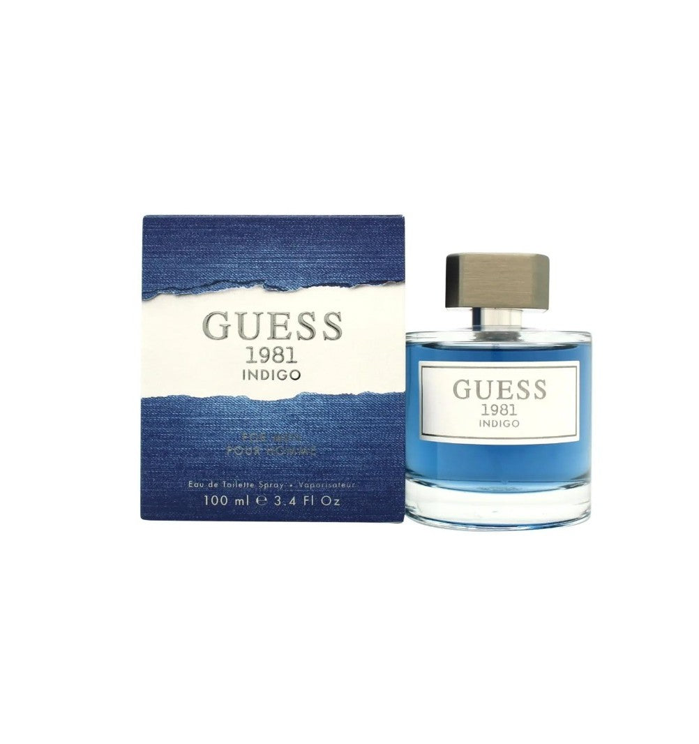 Guess 1981 Indigo Eau de Toilette Men Woody Aromatic Scent 3.4 oz Spray