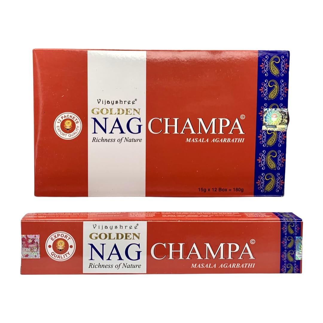 Vijayshree Golden Nag Champa Agarbathi Incense Sticks 12 x 15 grams (Dozen Pack)
