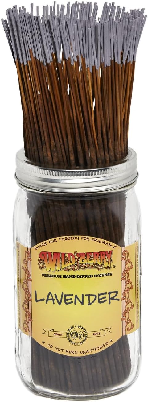 Wild Berry Lavender Incense Sticks, 100 Count Hand-Dipped Aromatic Incense