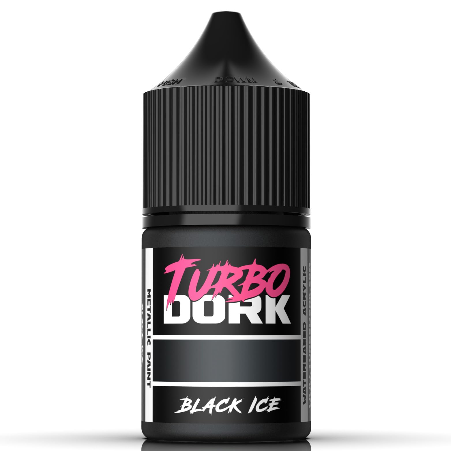 Turbo Dork Black Ice Metallic Acrylic Paint 22ml Bottle - Water-based Non-Toxic Metallic Finish Paint