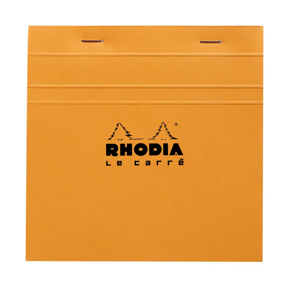 Rhodia Staplebound Notepad - Graph 80 sheets - 5 3/4 x 5 3/4 - Orange cover