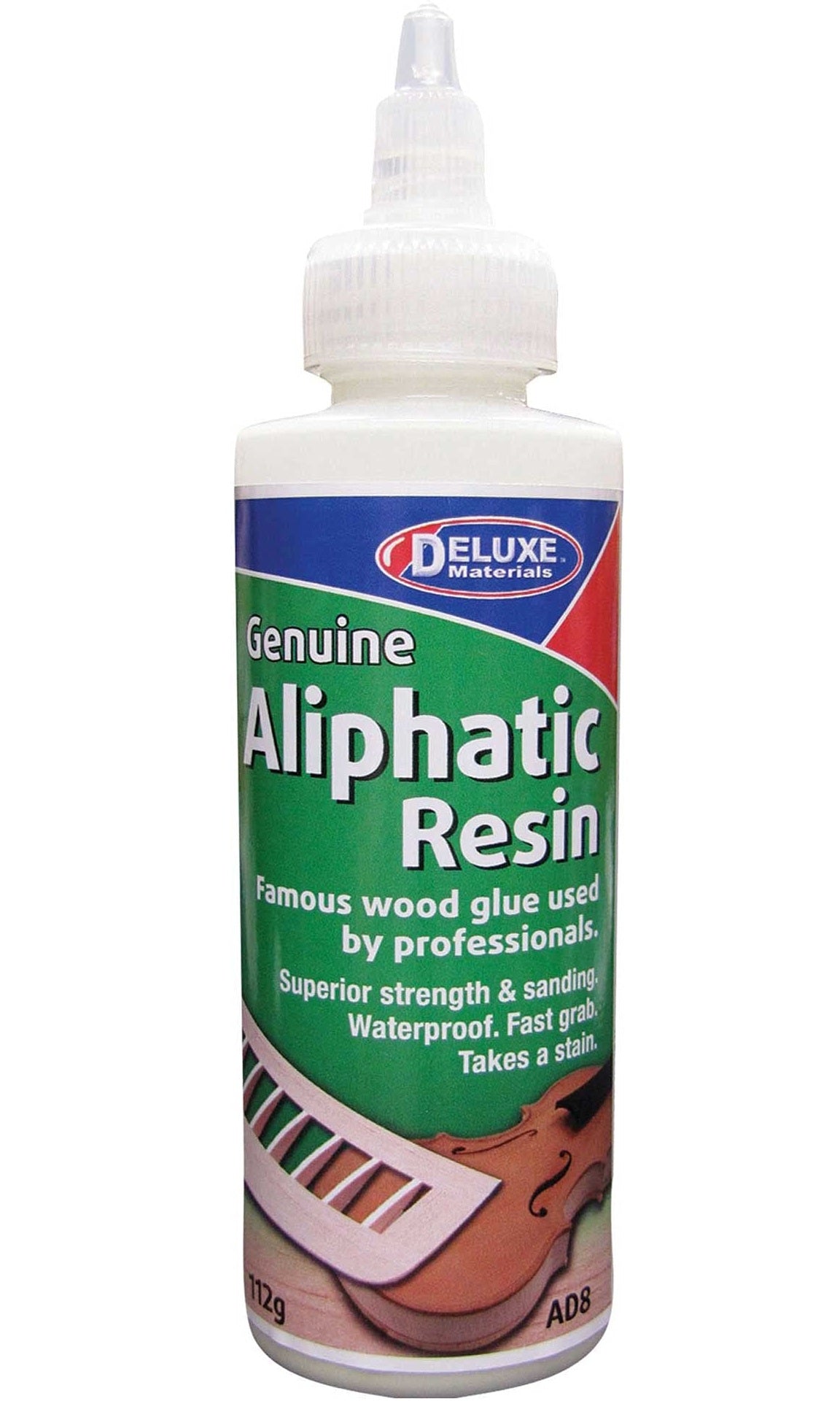 Deluxe Materials Aliphatic Resin Wood Glue, 112g Fast Sanding Modeling Adhesive