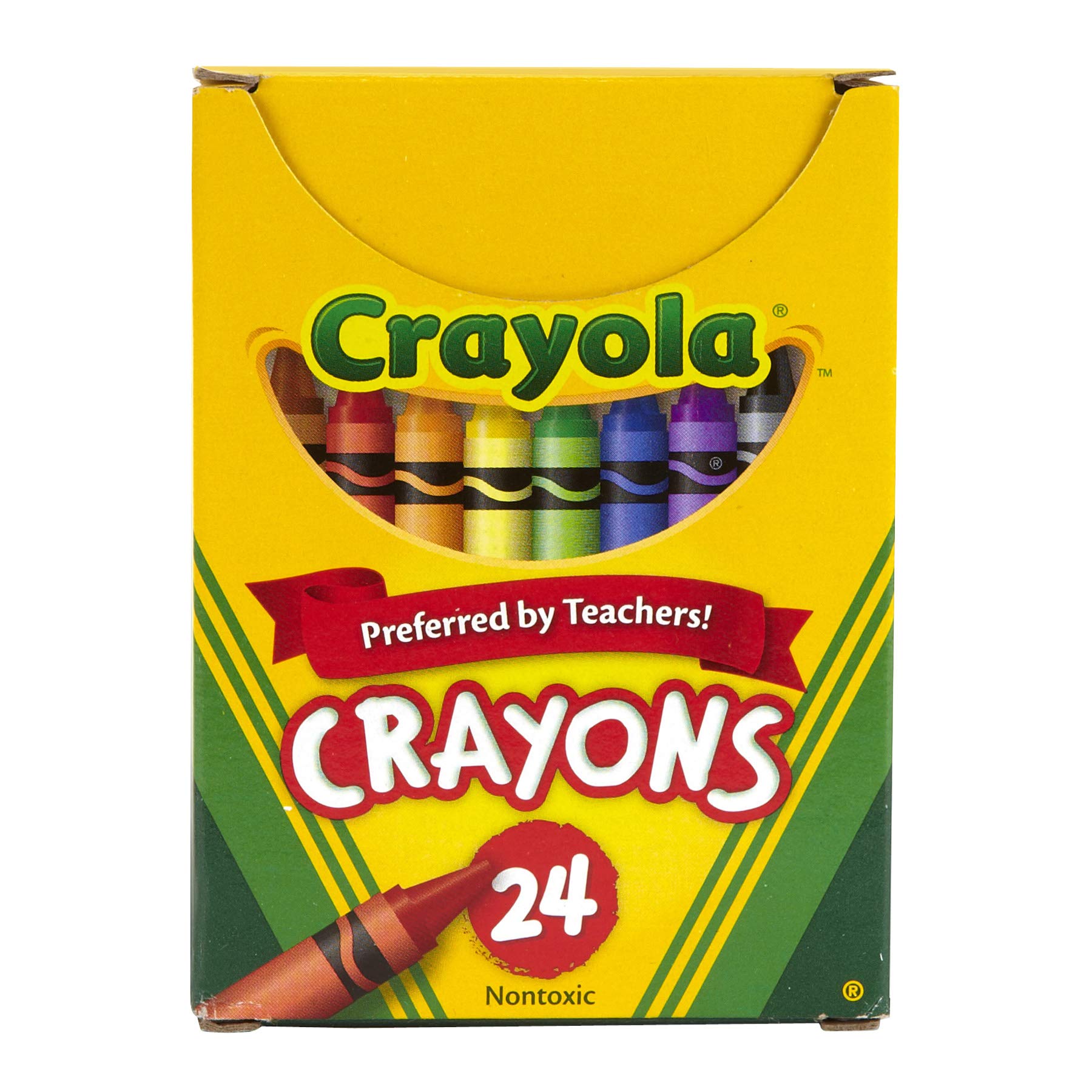 Crayola Crayons 24 Count Box, Lift-Lid Box, Assorted Colors