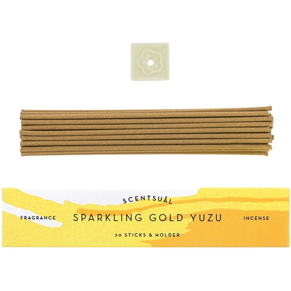 SCENTSUAL Incense - Sparking Gold Yuzu 30 Sticks by Nippon Kodo, Japanese Quality Incense Since 1575