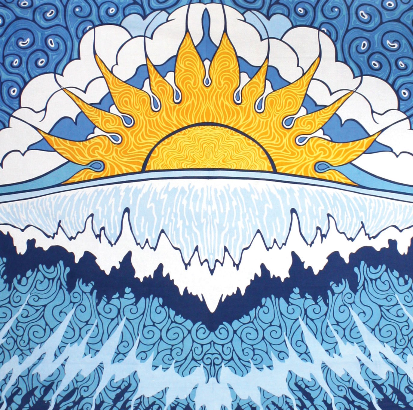 Sunshine Joy Sun Wave Surf Tapestry Tablecloth Beach Sheet Wall Art