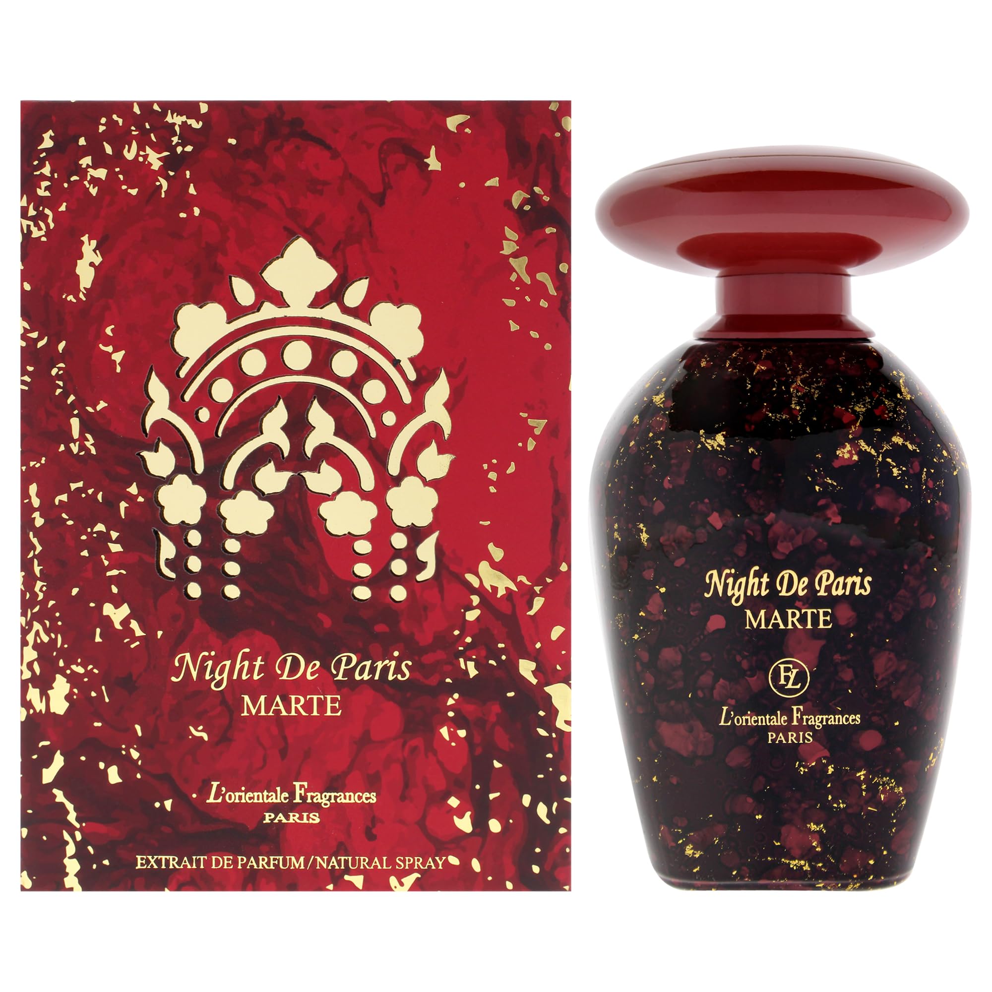 L'Orientale Night de Paris Marte Extrait de Parfum Unisex, Spicy Citrus Woody Musky Fragrance with Modern Intensity, 3.3 oz Spray