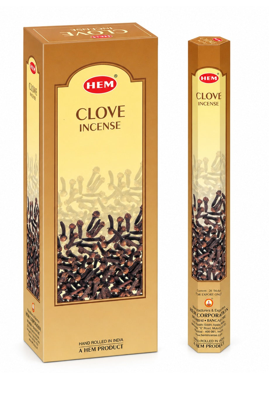 Incienso de clavo de olor Hem, caja de 120 varillas