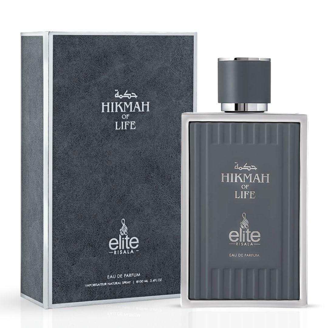 Risala Elite Hikmah of Life Intense Eau de Parfum for Men, Citrus Aromatic Woody Fragrance with Strong Masculine Character, 3.4 oz Spray