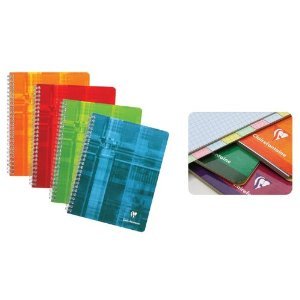 Cahier à spirale Clairefontaine - Graphique avec 8 onglets 48 feuilles - 4 1/4 x 6 3/4